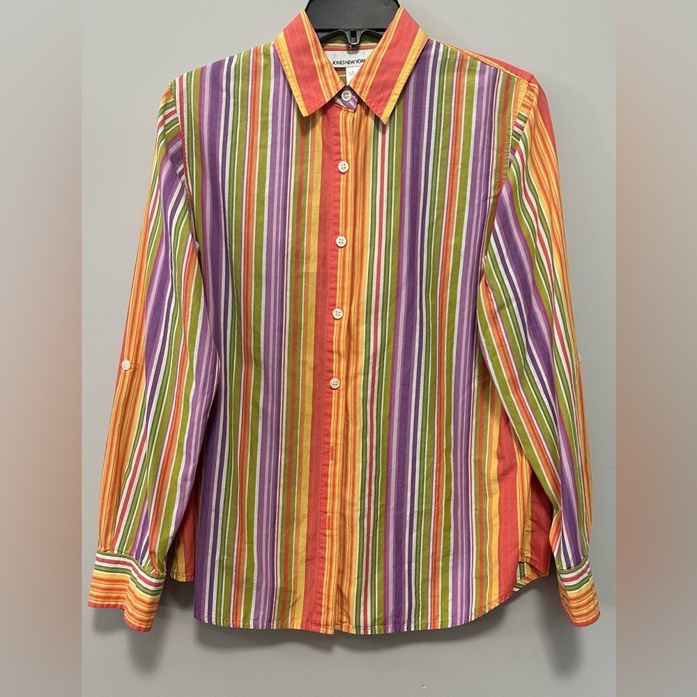 Jones New York Sport Women’s Multicolor Long Sleeve Button-Up Shirt 🌟 - Picture 2 of 11